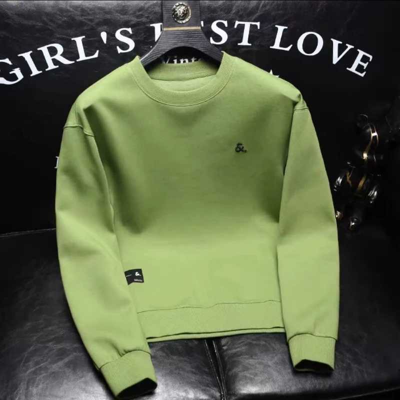 Spring Autumn Men's Trendy Simple Casual Print All Match Sweatshirt Y2K Strtwear Round Neck Long Slve Loose Pullover Hoodies Q260921