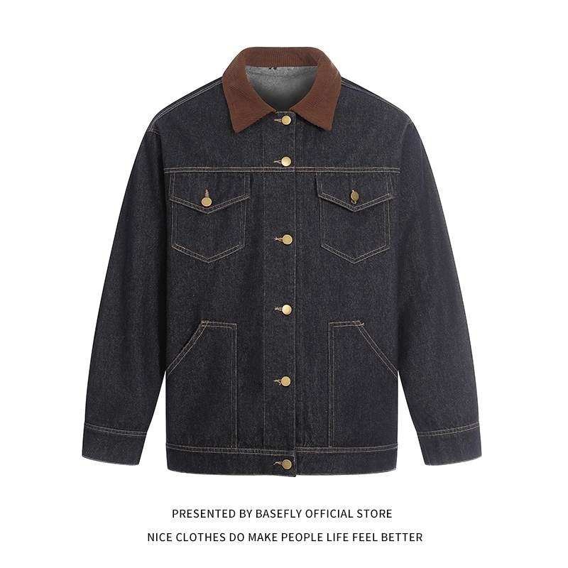 Spring Autumn Quality Simple Pocket Old School Men Denim Jackets Unisex Women Jean Coats Casual Retro Vintage Student y260911