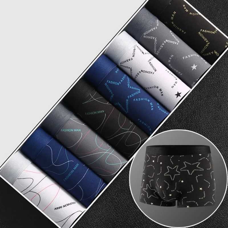 4/8Pcs Man Boxers Printed Underpants U Convex Panties Male Fashion Comfortable Shorts Mens Solid Breathable Soft Underwear L-4XL Q260921