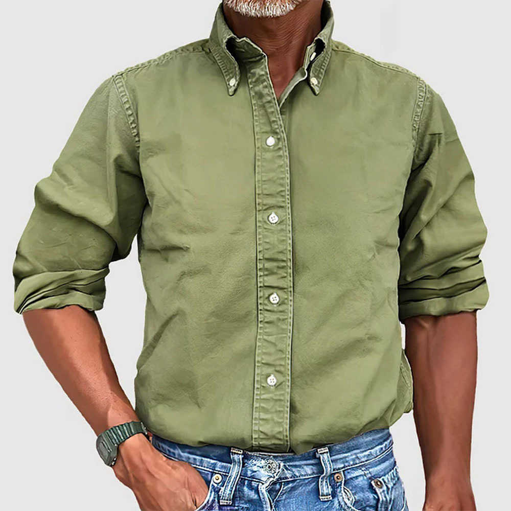 Casual Shirts Men Business Men's Workwear Office Blouse Spring Summer Male Solid Turn Down Collar Long Sleeve Blouse Shirts YYCFS-F2401 H260921