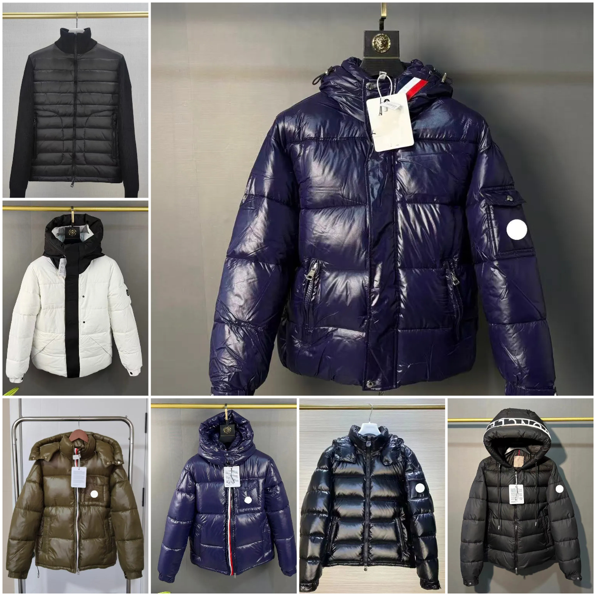 mens puffer jacket winter designer women down parkas stand collar knitted splicing sweater lightweight down jacket Fluffy Coat Sweater