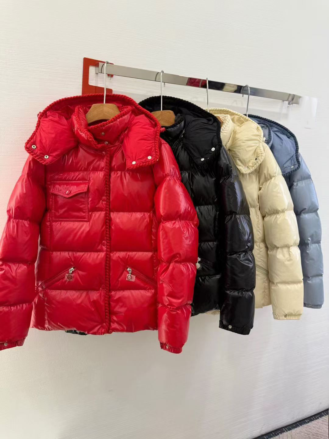 Designer puffer down jackets Italian women long jacket fur hooded parkas woman Boe dic short winter coats elastic belt casual outdoor parka ladies o