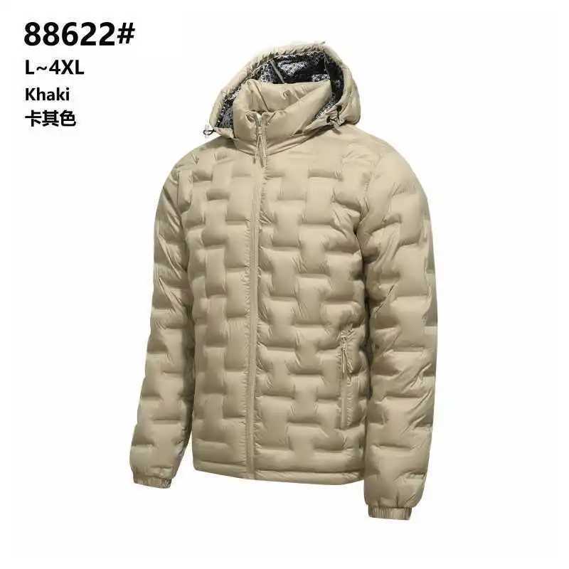 New Simple Parkas Mens Autumn Winter Plaid Cotton Coat Light Down Parkas Hooded Multi Color Warm Windproof Premium Mens Jacket Q260921