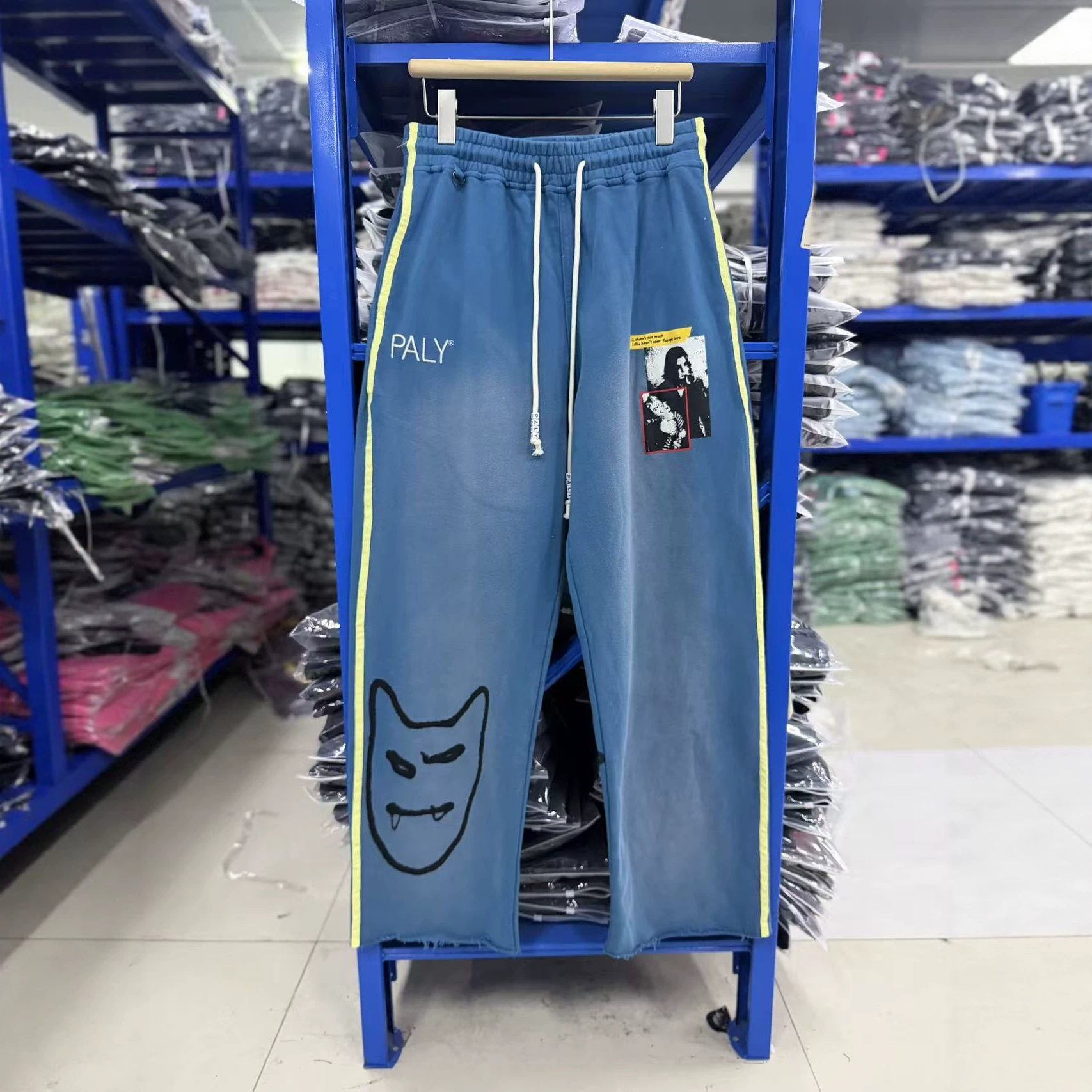 Wide Leg Trousers Loose Fit Wide Leg Trousers For Women Vintage Washed Printed Street Denim Pants
