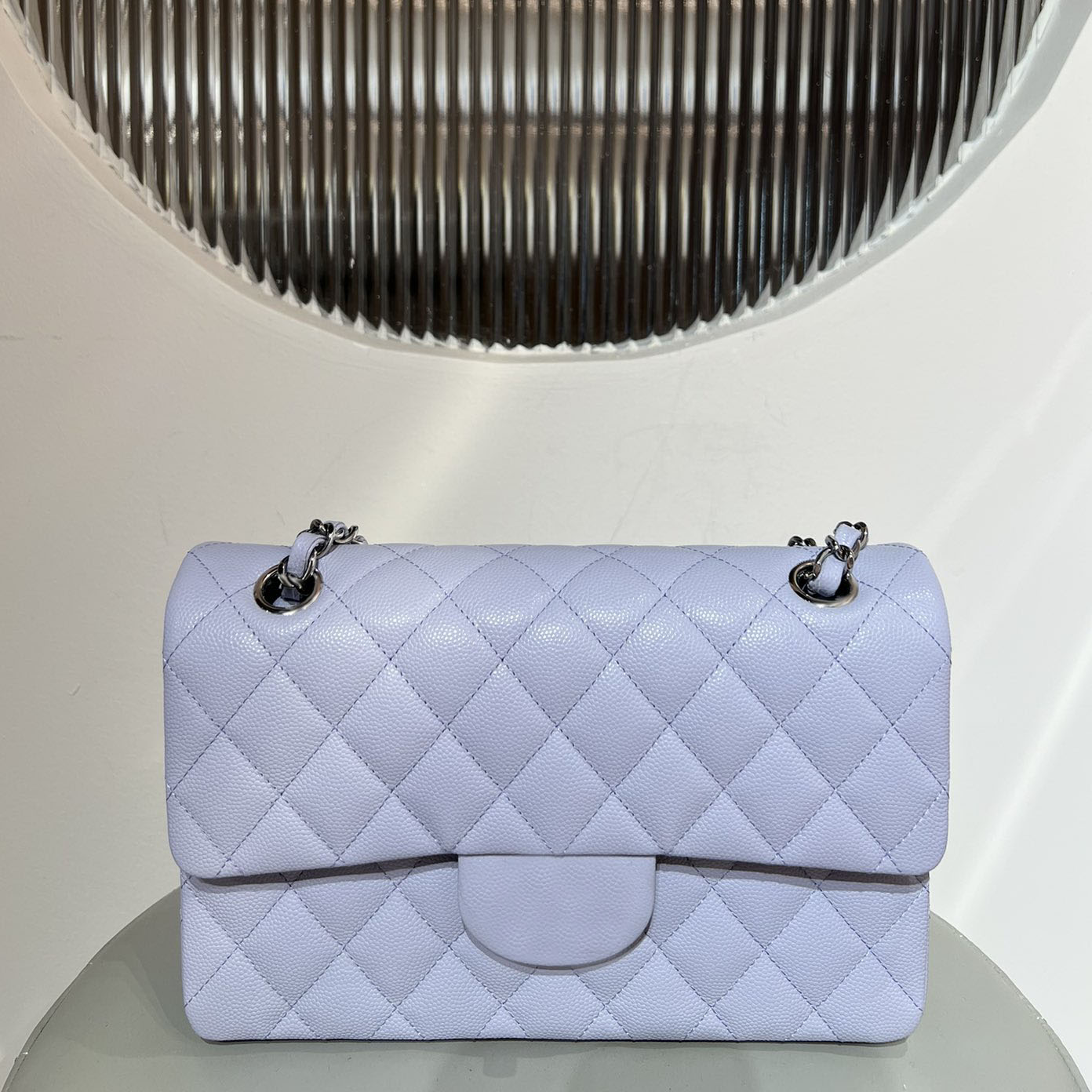 Designer Bag Flap Series Premium Original Caviar Leather Baby Blue Silver Buckle Diamond Quilted Womens Shoulder Handbag For Dating Party Daily Outi