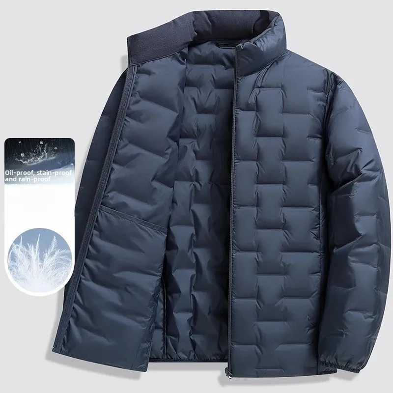 Winter New 90% Duck Down Jacket Cycling Sports Stand-up Collar Warm and Lightweight Men's Solid Color Breathable Down Jacket Q260921