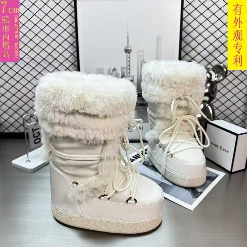 Zhao Zhaoyi Botas altas lunares zapatos de mujer 2025 botas de nieve cálidas y de moda L26921
