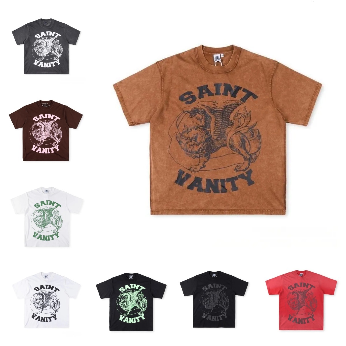 Saint Vanity Shirt designer t shirt popular retro high street womens Saints Vanitys short sleeved shorts ins same style letter printed casual short