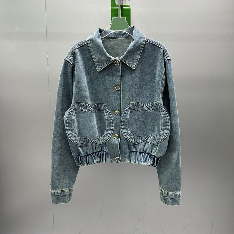 Women Vintage Washed Denim Jackets Lapel Collar Cropped Jean Coats Y2K Autumn Street Versatile Jackets for Women