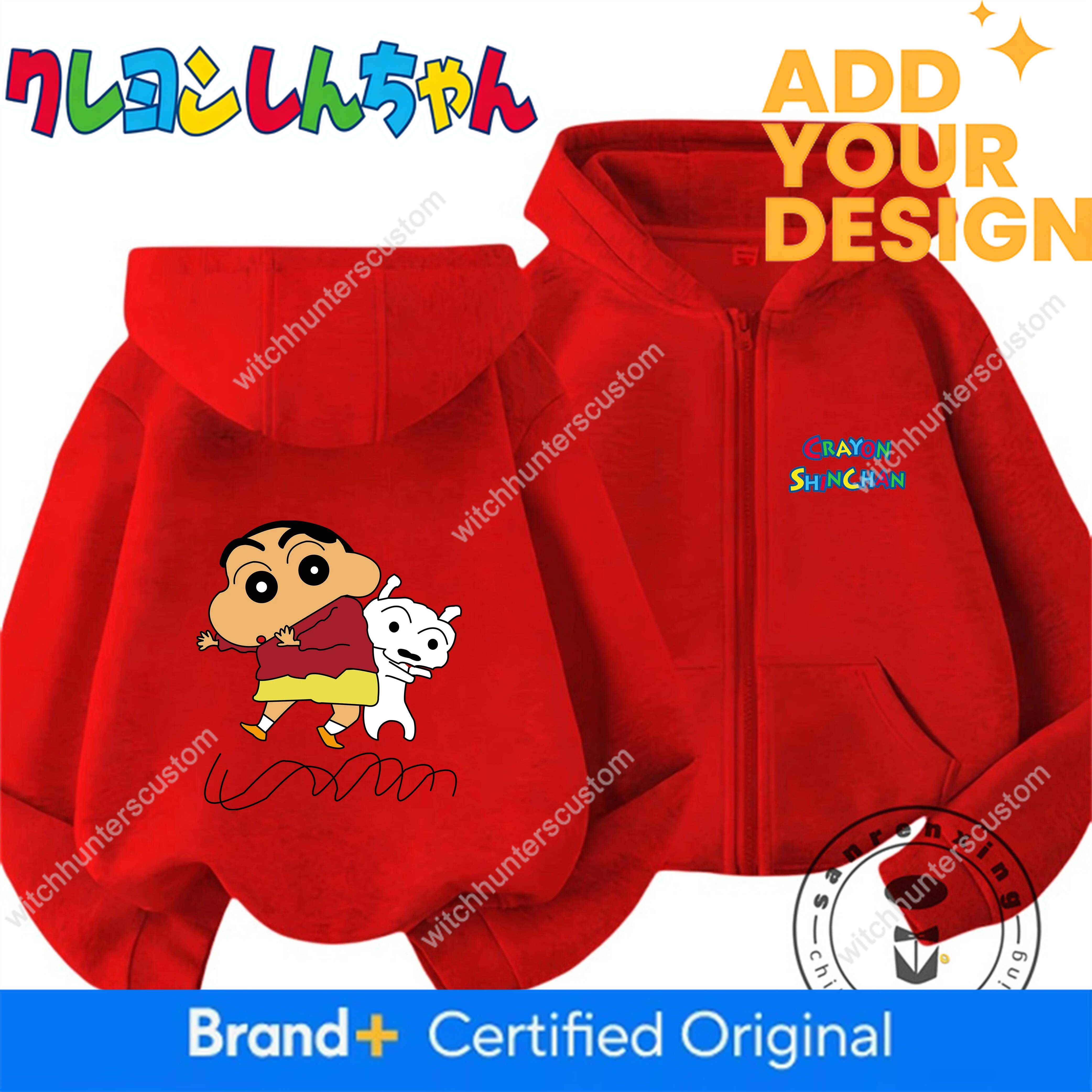 Hot Cartoon Zipper Hoodie Casual Trendy Winter Children Clothing Tops Crayon Shin Chan Boys Girls 3 14 dd