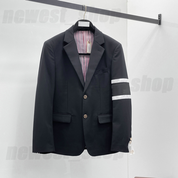 Mens Suits Blazers pants Western clothing designer classical Blazer sets outwear coat slim fit white Striped woven tape patchwork Webbing black suit