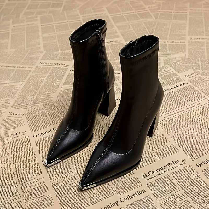New Autumn and Winter Fashion Outdoor Pointed-Toe Women's Versatile Mid-Calf Boots L26921