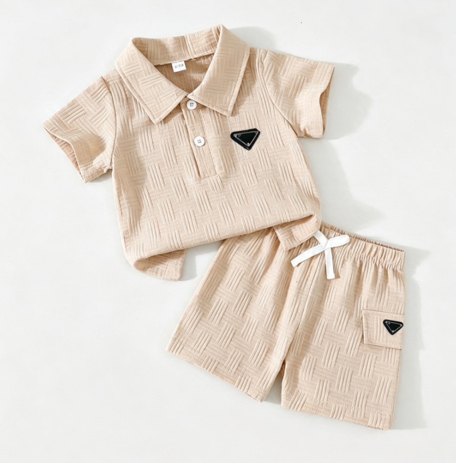Short Sleeve T Shirt Shorts 2 Piece Summer Clothing Set 0-3 Years Baby Boys Solid Color Breathable Soft Comfortable Casual Toddler Kids Outfits Dail