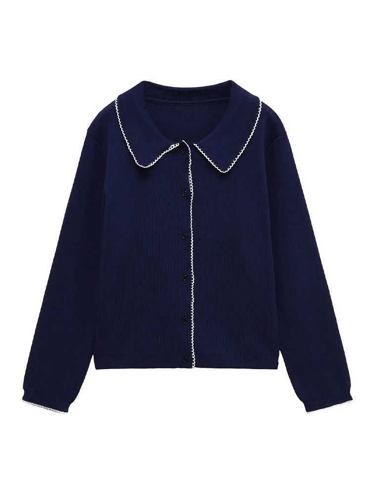 HH Women Autumn New Fashion Long Slve Knitted Cardigan Top Female Elegant Single Breasted Lapel Micro-Stretch Jacket Mujer T260829