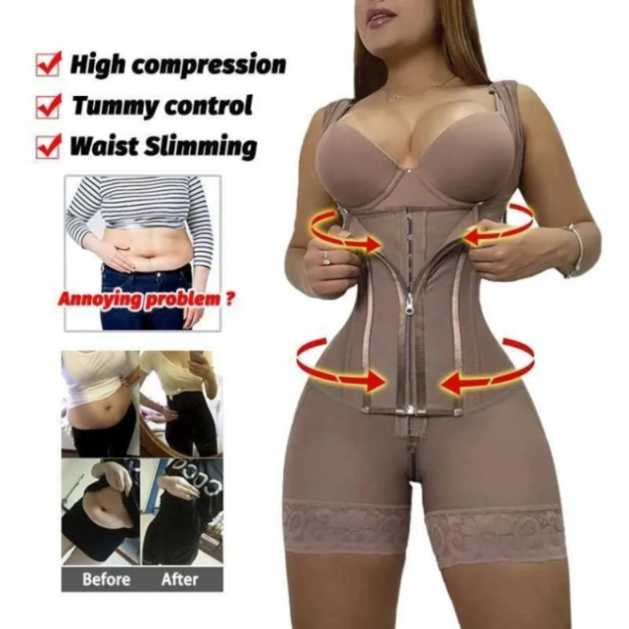 Fajas Colombianas High Compression Flatten Abdomen Butt Lifter Body Shaper With Bones Tummy Control Shapewear Waist Trainer 261.A1