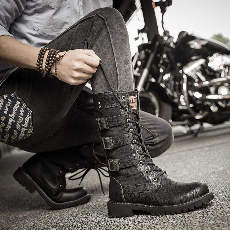 Botas Botas de vaquero Zapatos altos con realce interior superior para hombres Botas altas transpirables Zapatos de talla grande Zapatillas de depor