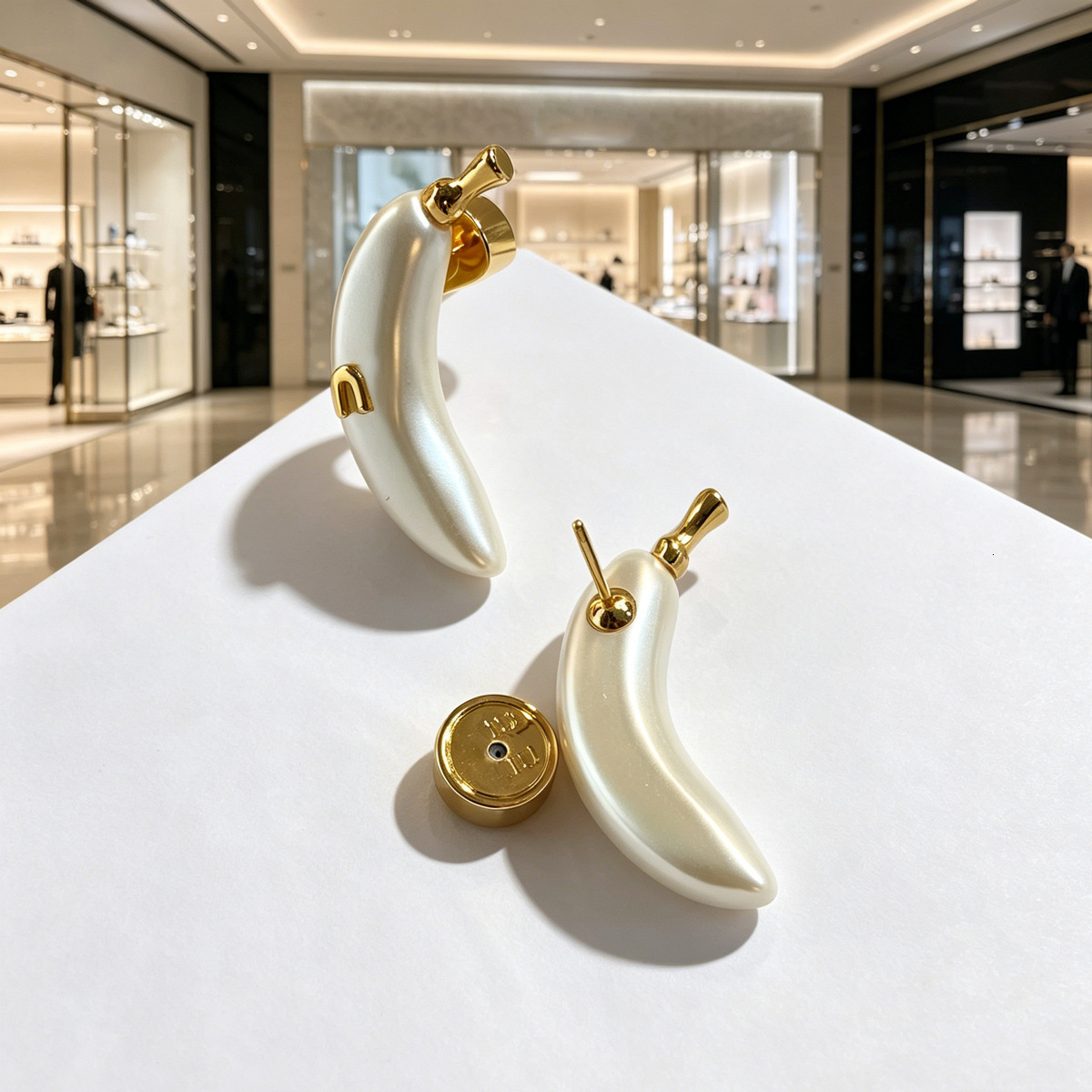designer 26 New Pearl Fruit Banana Earrings: Luxurious, fashionable, with a high-end feel, classic design, versatile for everyday wear, direct from