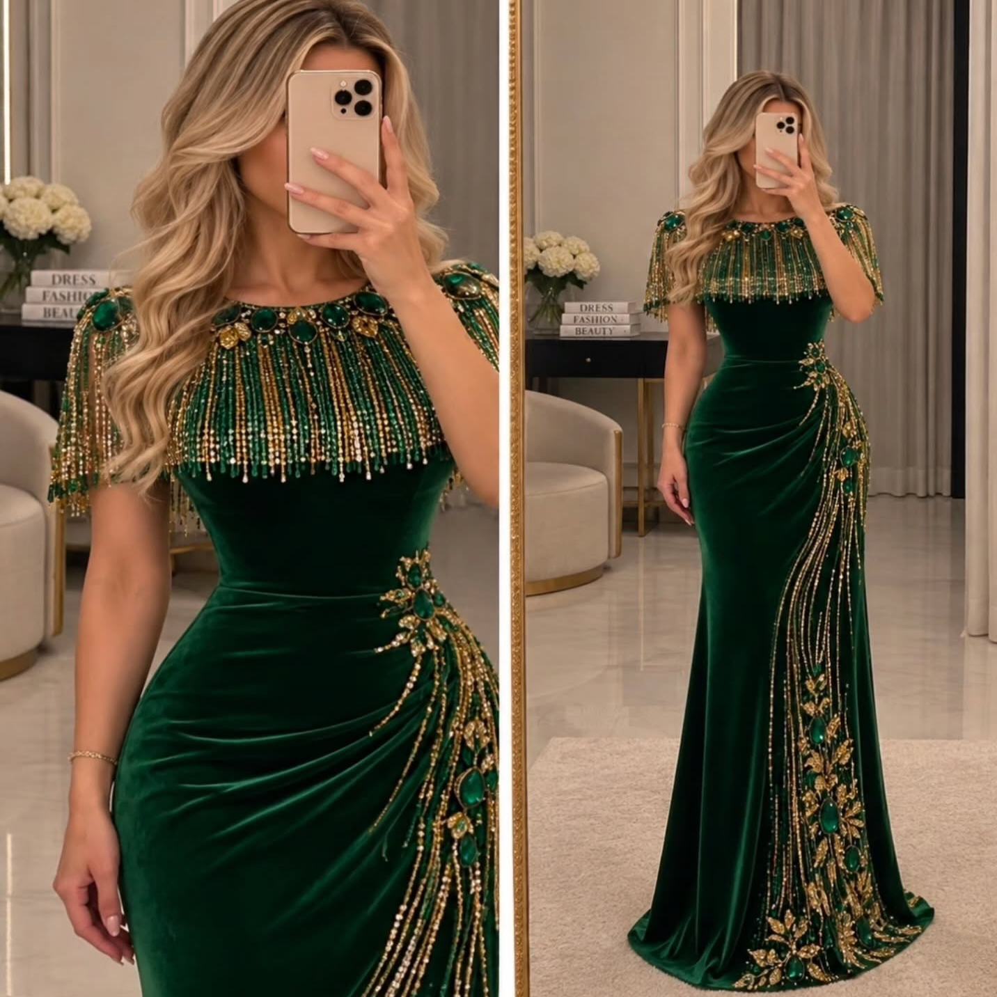 2026 Aso Ebi Dark Green Mermaid Prom Dresses Velvet Beaded Crystals Evening Formal Party Second Birthday Engagement Reception Gowns Dress For Dinner