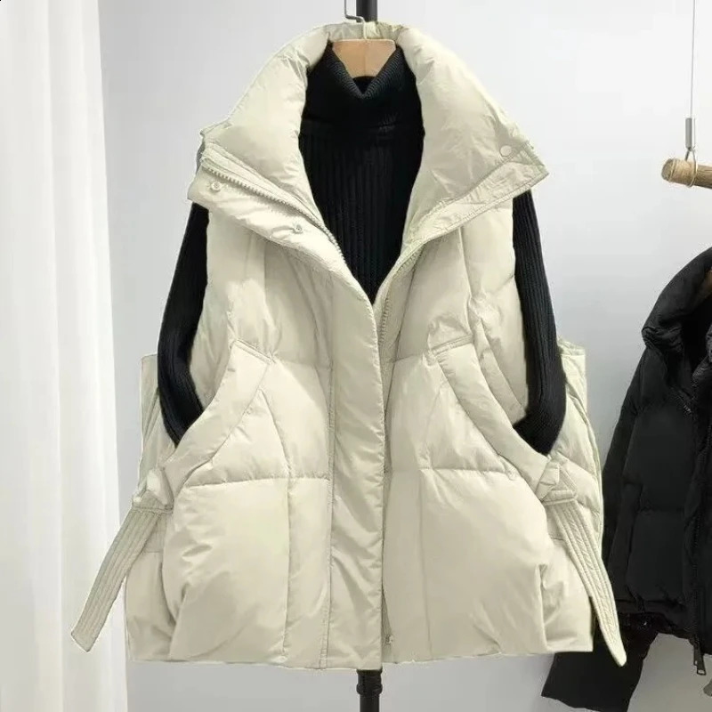 Big Size Plus Size Autumn/Winter Style Korean Loose Fit Down Vest Women's Shoulder Outerwear Cropped Jacket 260920