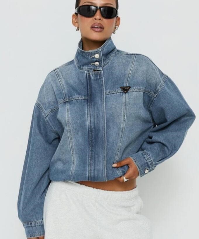 Women's Jeans Jackets for Retro washed stand up collar casual Designer jacket women denim jacket short long sleeved women Luxury coat