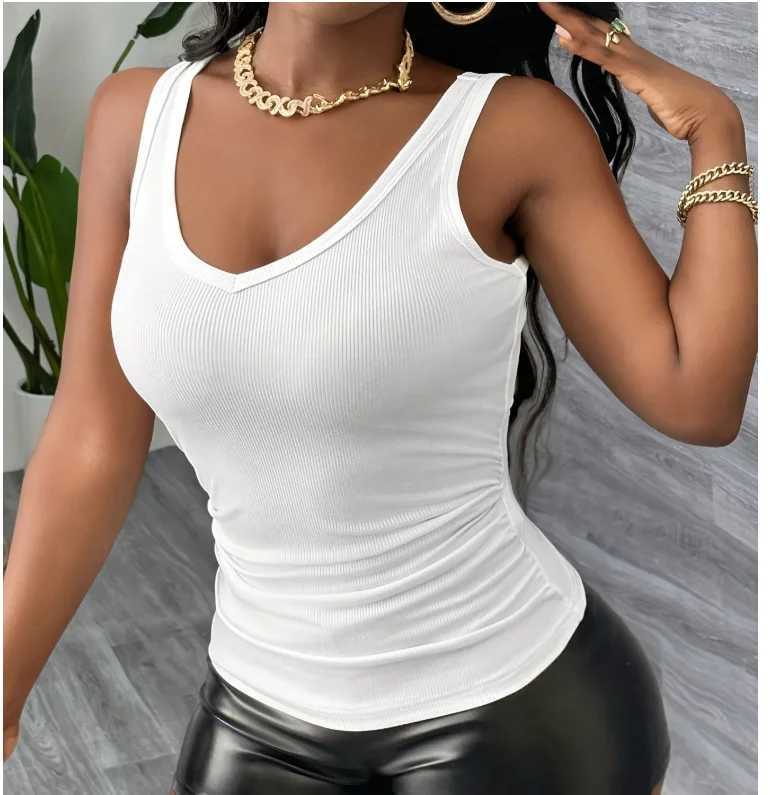 Summer Tanks Camis Women New Summer Solid Sexy Crop Top Hot Girl Slveless Casual V-neck Vest Camisole Ts Top Sling Woman L260921LO9O