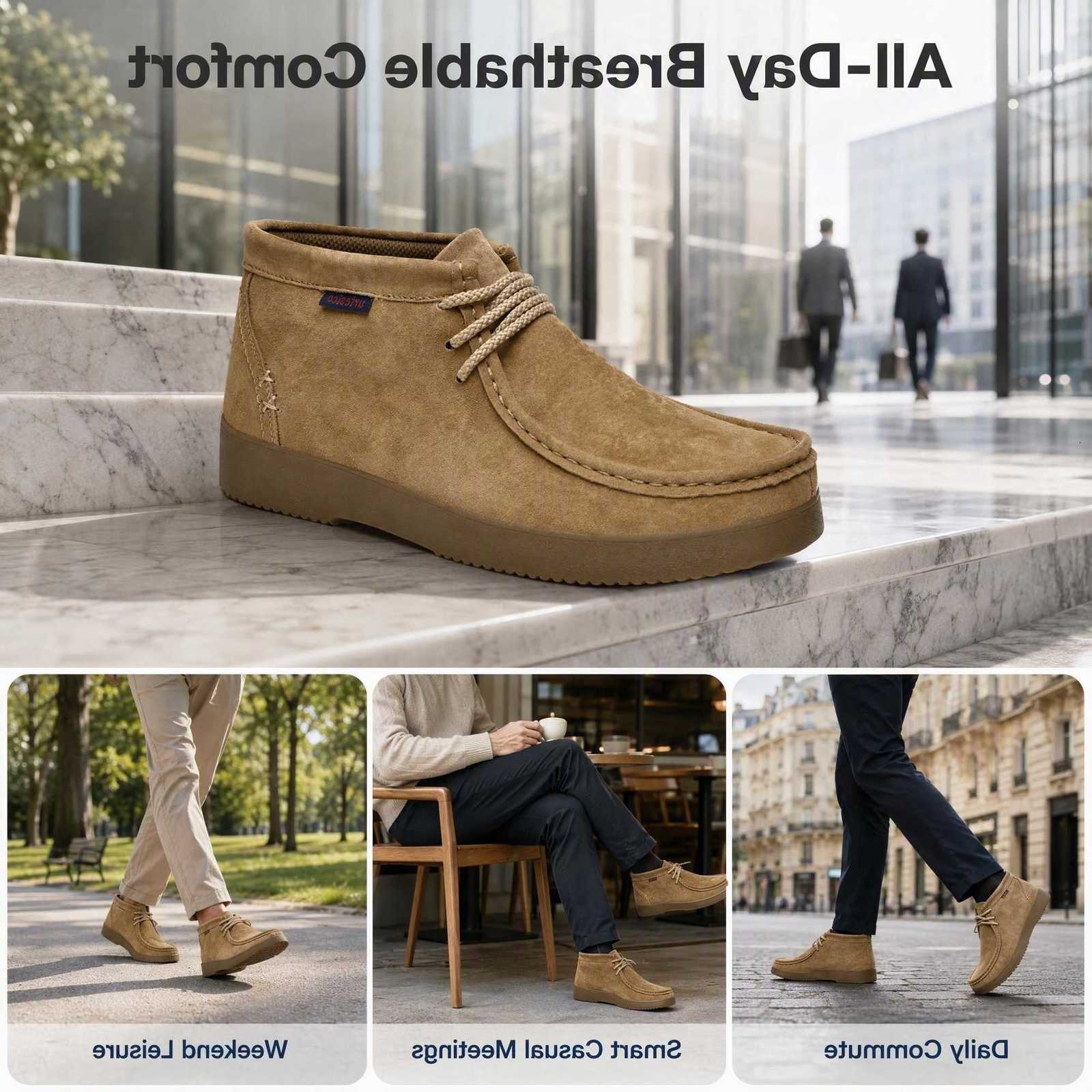 Stivali da cucitura Stivali da uomo in vera pelle cuciti a mano Casual Mocasines Para Hombre Stivaletti Chukka con lacci alla caviglia Slip On legge