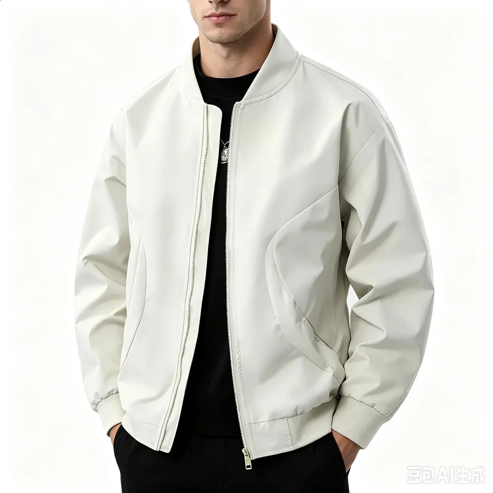 Giacca da uomo primavera autunno vintage allentato colletto alla coreana moda casual manica lunga tuta sportiva quotidiana streetwear cappotto per u