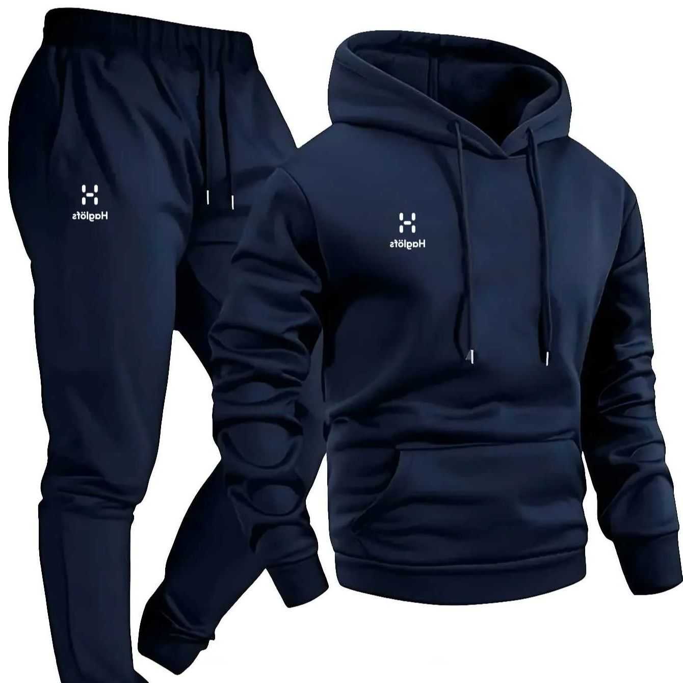 Hoodies Sweatshirts Soft Comfortable Men's Fabric Men's Autumn Winter Casual Two-Piece Hoodie Sweatshirt Long Pants Suit with Pockets Regu