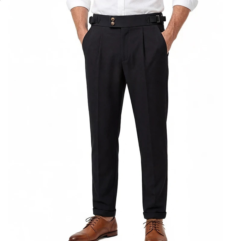High Quality Mens Dress Pants Stretch Smart Casual Wrinkle Free Suit Men Regular Fit Work Spring Autumn 260920