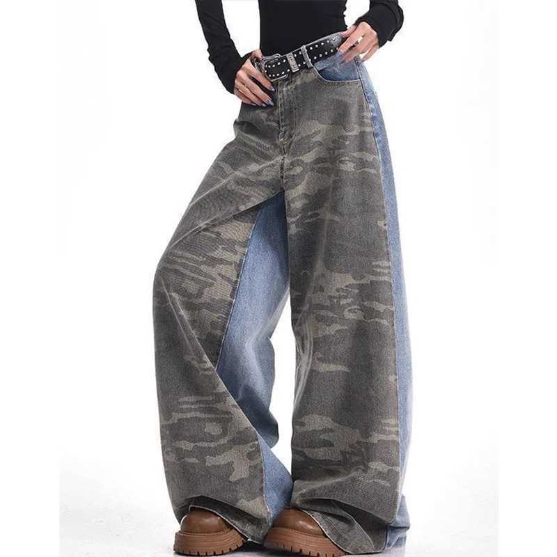 Jeans da donna blu larghi Y2k amico Jeans stile giapponese anni 2000 Pantaloni mimetici Jean Pantaloni vintage Harajuku oversize in denim Primavera