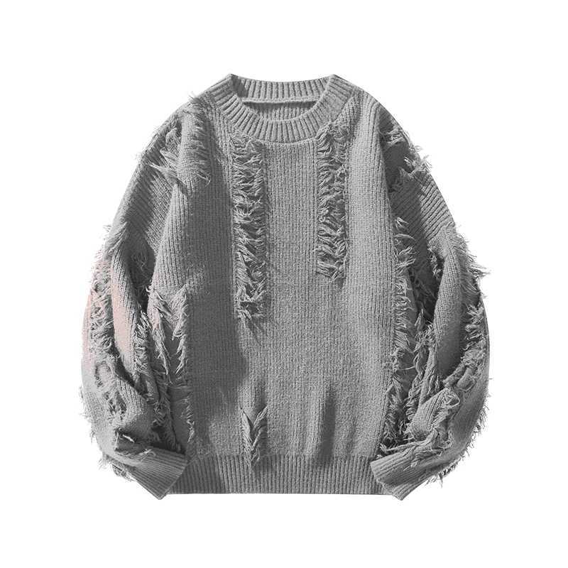 2025 Autumn Winter Men O-Neck Loose Retro Sweater Men Korean Trend Tassel Sweater Men Thick Warm Lazy Pullover Male Knitted Tops S260921A3AD
