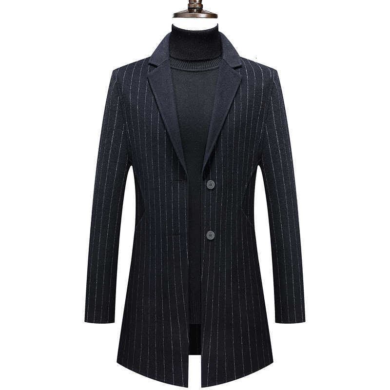 Wool Blends Double-Sided Wool Men's Coat Trendy Brand High-Quality Fashional Cool Casual Design Vertical Striped Wool High-Quality Men's F
