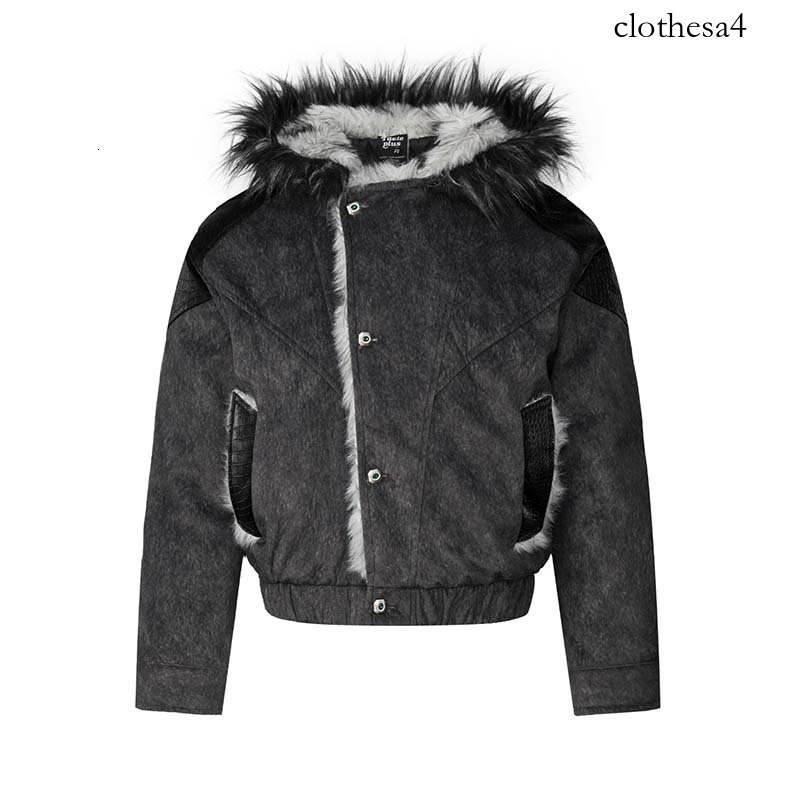 2026 winter new high-street American deconstructed patchwork thickened jacket men's trendy brand warm cotton coat