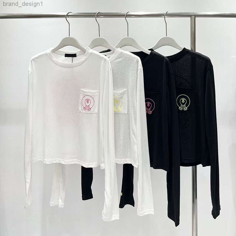 Luxury printed long sleeved pullover shirt Women crop tops Designer Street Trendy Versatile T shirt