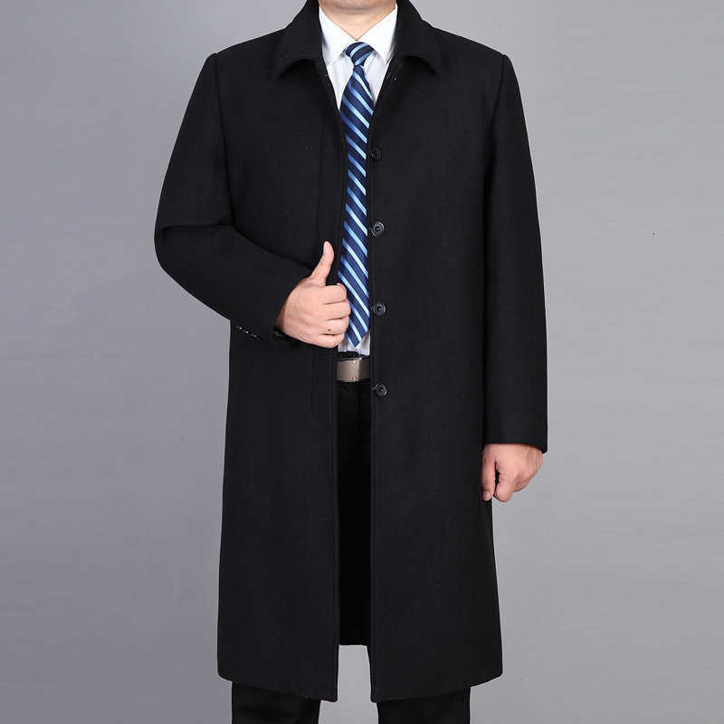 New Blends Men's Arrival Wool Fashion Winter Overcoat Clothes Men Thicker Casual X-long Covered Button Mens Wool Coat Plus Size M-5XL D260921