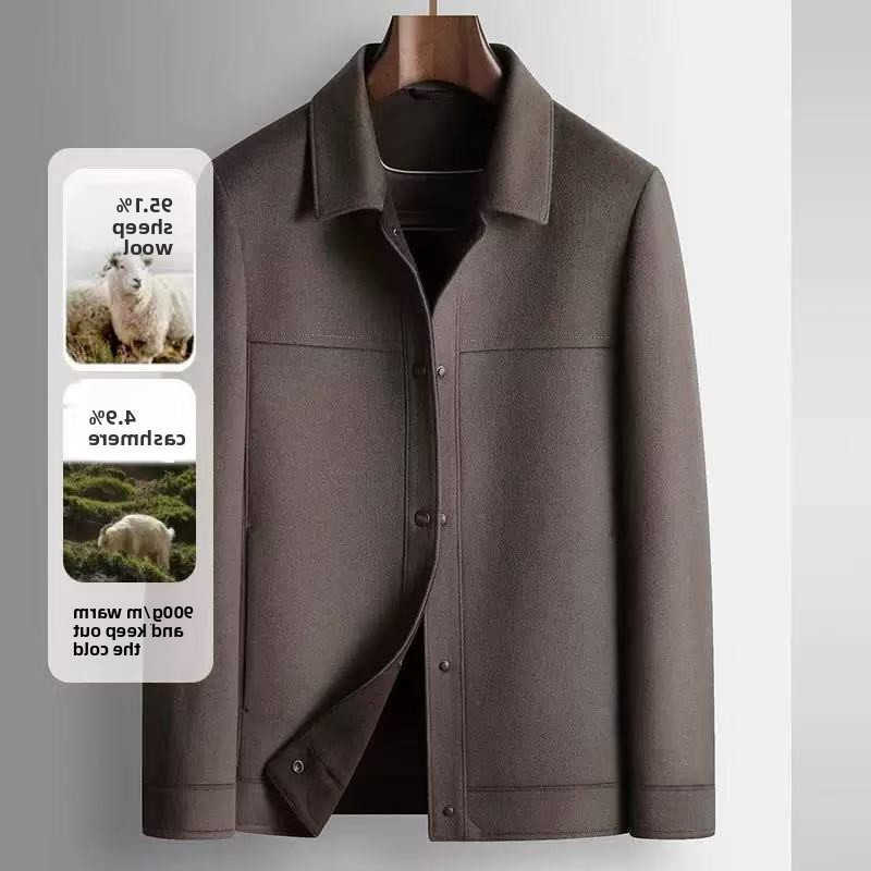 Misto lana 2025 Cappotto di lana da uomo nuovo autunno / inverno da uomo con contenuto di lana al 95% Cappotto di lana leggero da lavoro per il temp