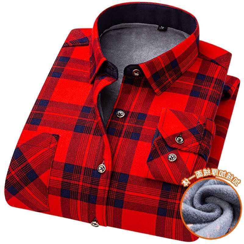 New Men's Casual Shirts 2026 IN Men's Thicker Flannel Shirt Winter Plus Fleece More Colors Warm Long Sleeve Plaid Business Casual Slim-fit