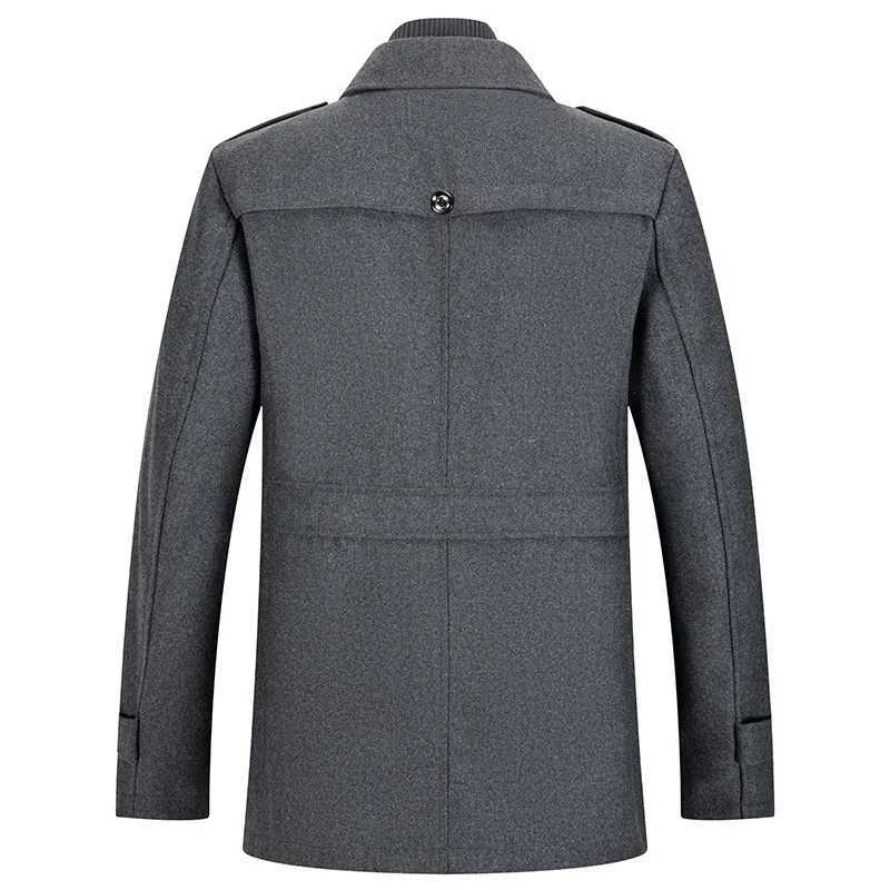 Wool Blends 2026 Autumn/Winter Men's Woolen Coat for Men - Fashionable Mid-Aged Double-Necked Wool Coat for Men European Size D2609211