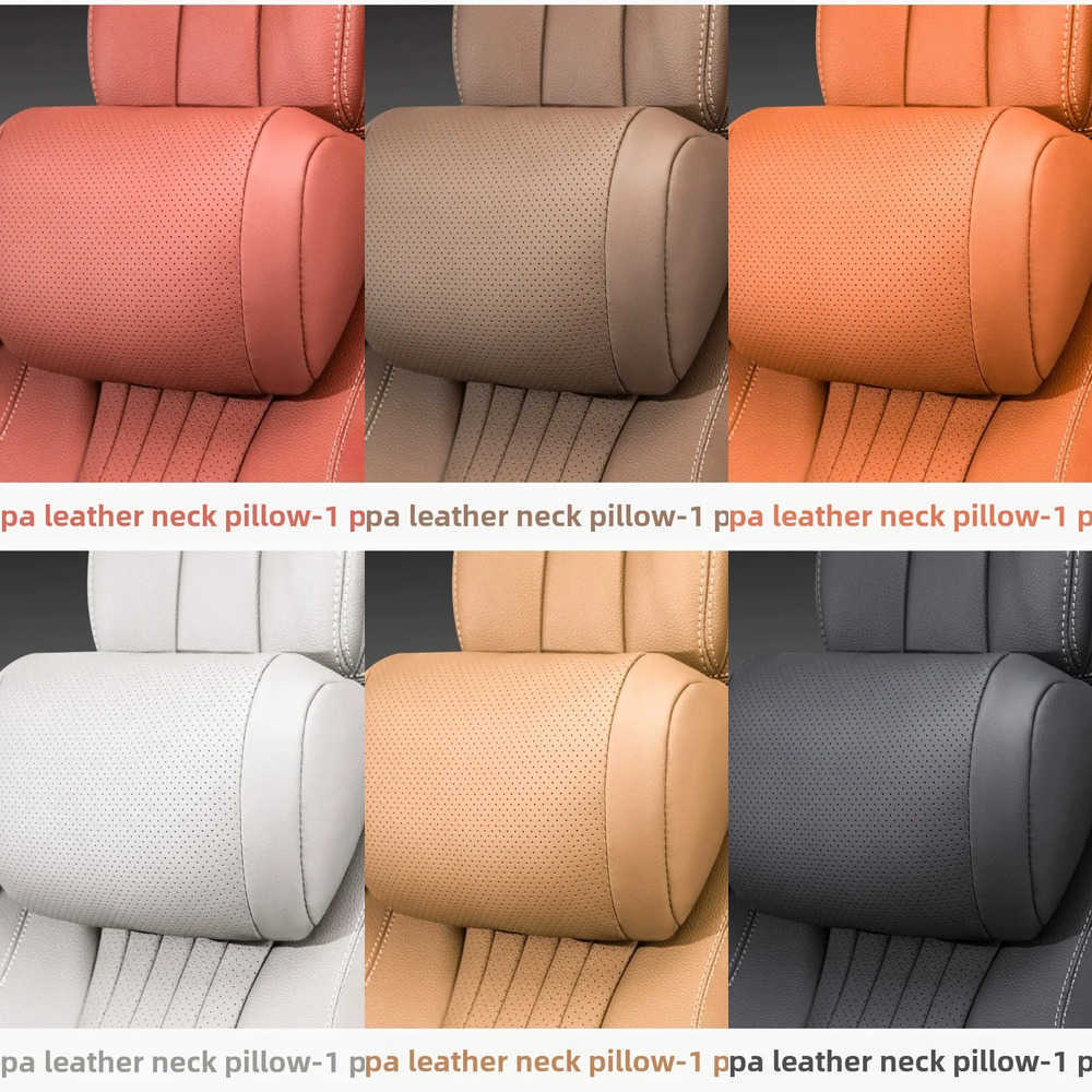 Luxury Car Seat Covers Nappa Leather Car Seat Headrest Universal Car Interior Seat Protect Neck Pillow Soft and Fluffy Suitable for All Seasons J260