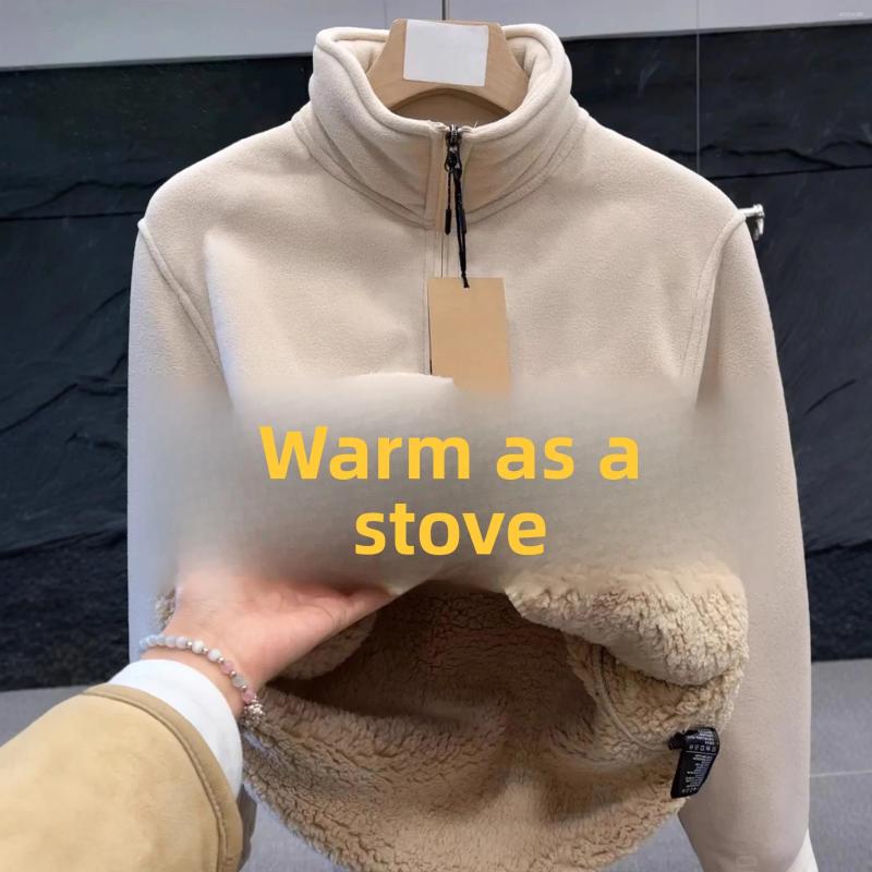 Fleece Sweater Jacket Women's 2026 Thickened Lamb Wool Warm Zipper Cardigan Wear Stand-up Collar Versatile