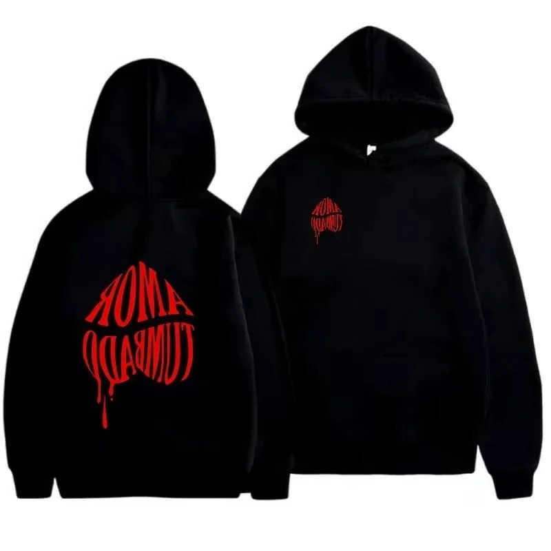 Leisure Men's Hoodies Sweatshirts 2026 Sports Autumn_Winter Men's Hoodie Couple Fun Love Print Street Hip Hop Sports Leisure Loose Fitness