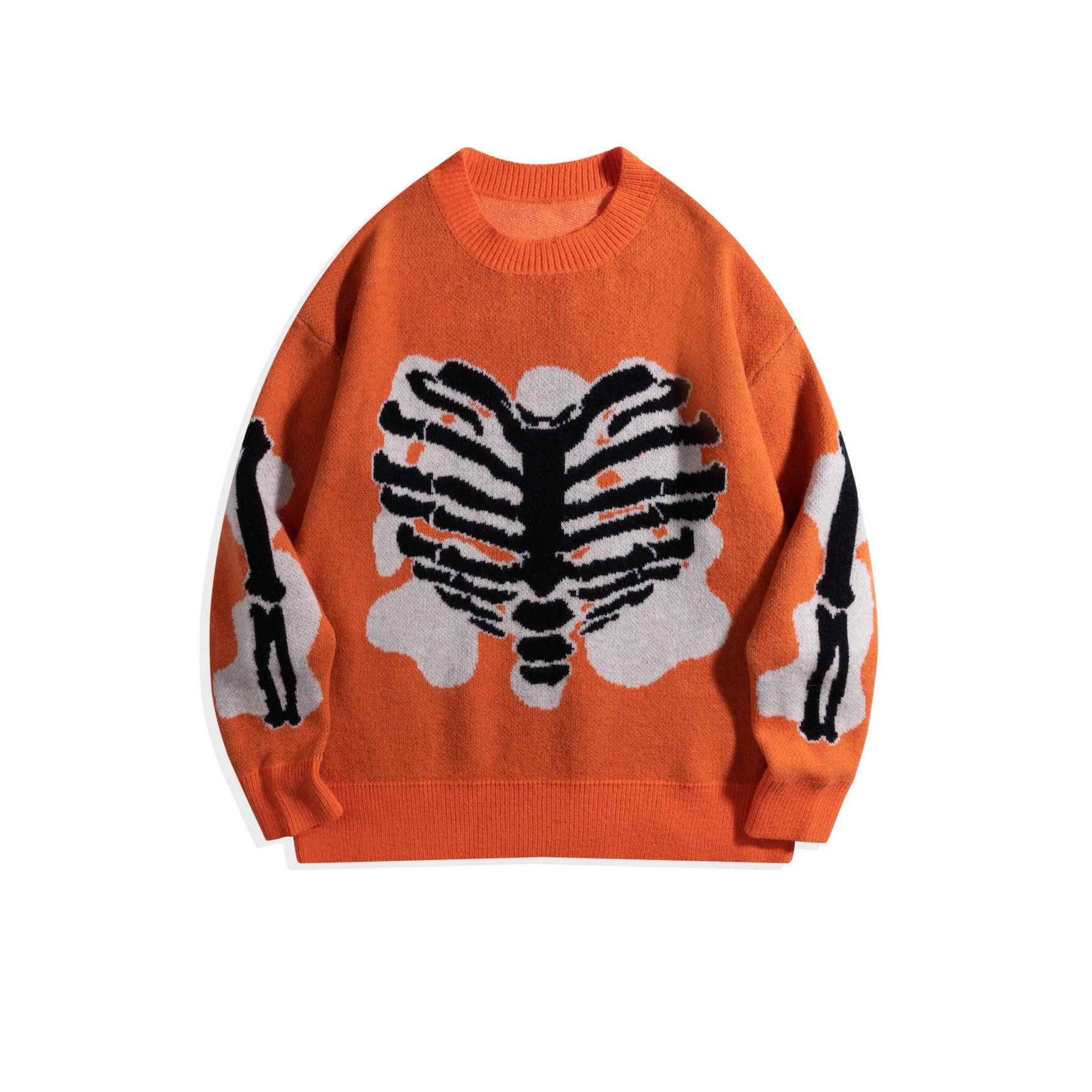 High Men's Strt Skeleton Sweater Fashion Strtwear Y2K Hip Hop Knitted Jumper Oversized Style Pullover Knitwear Tops S2609213IJN