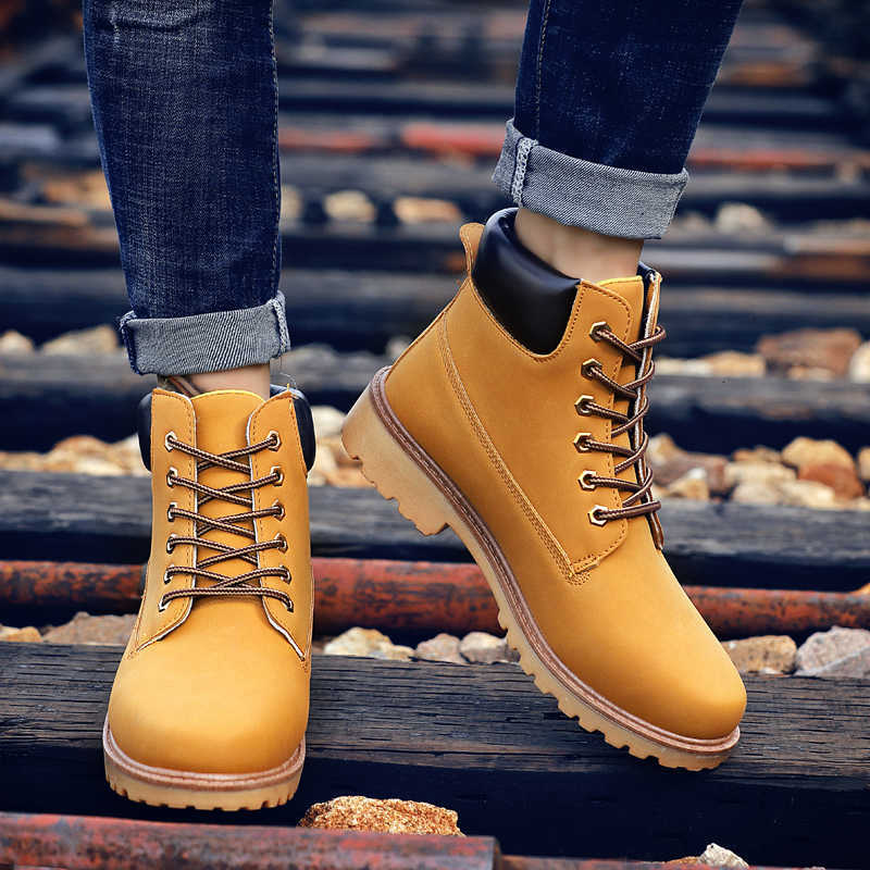 Hot Sale 2022 New Boots Winter Shoes Men's Flat Boots Fashion Warm Shoes Men's Ankle Boots Plus Size 46 H260921