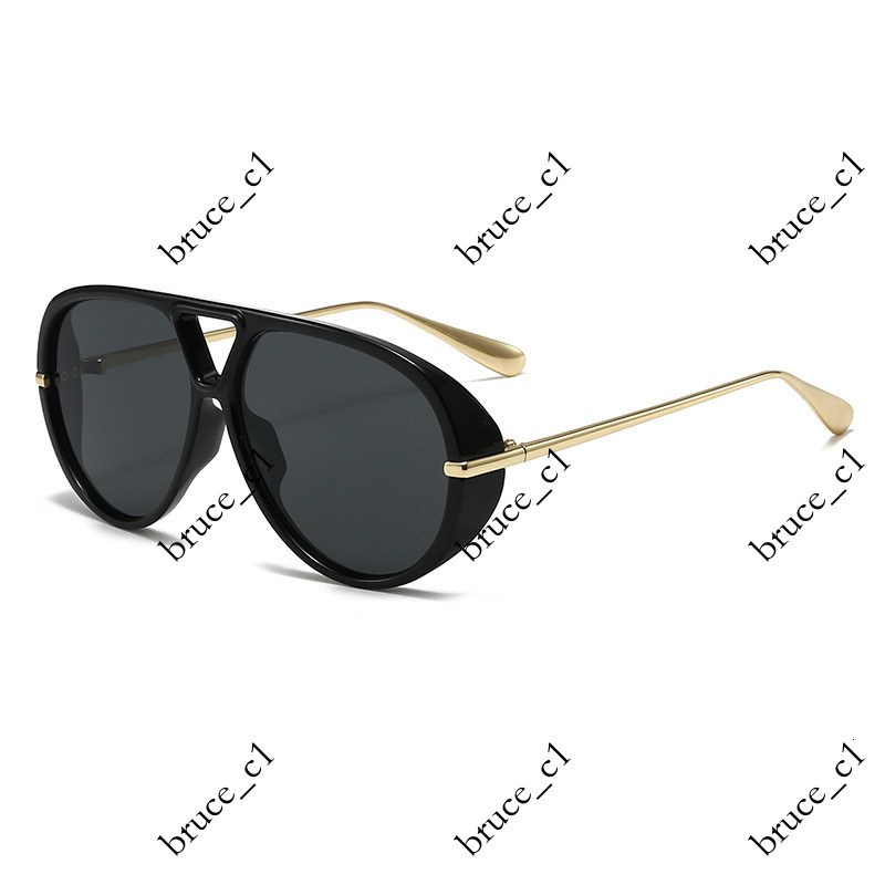 New Pilot Metal Large Frame Glasses Trendy Retro Simple Cross-Border UV Protection Toad Style Double Bridge Sunglasses