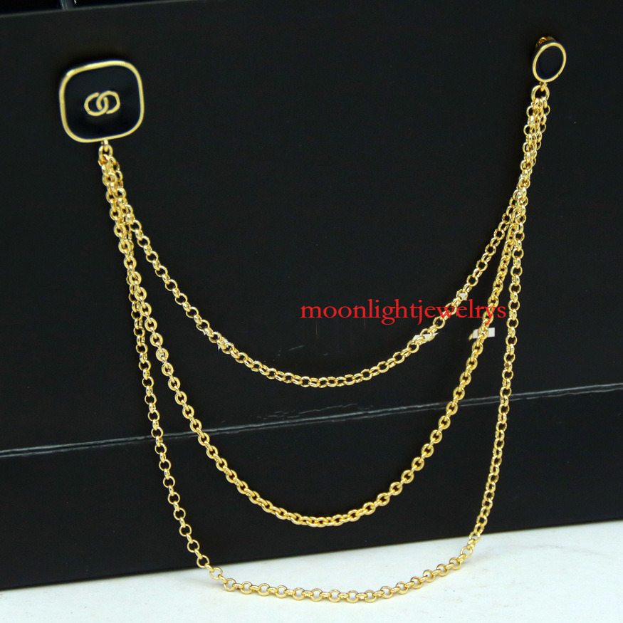 Designer Jewelry cc necklaces black enamel necklace chic and luxurious fashion for women perfect as a sweater chain with earrings