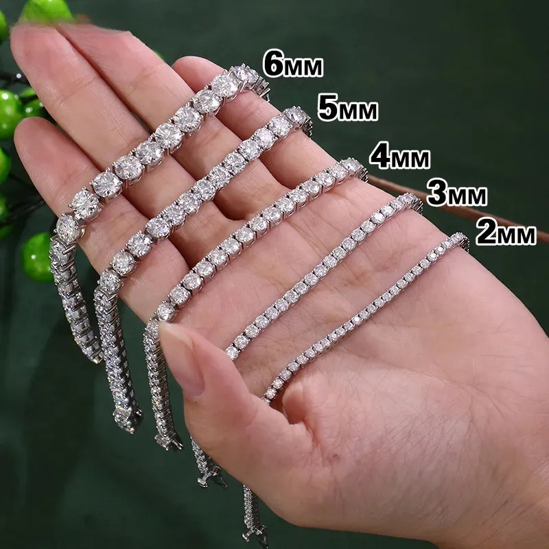 Moissanite Bracelet Mens and Womens Style Light Luxury High end 925 Sterling Silver Tennis Chain Morganite Jewelry