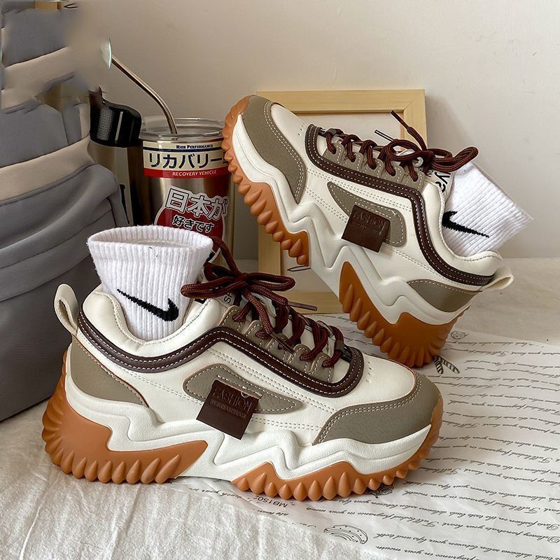 Forest Style Dad for Women, Platform Sole, Increasing, Slimming, Korean Fashion, Trendy, Casual, Breathable, Height Enhancing Women's Shoes