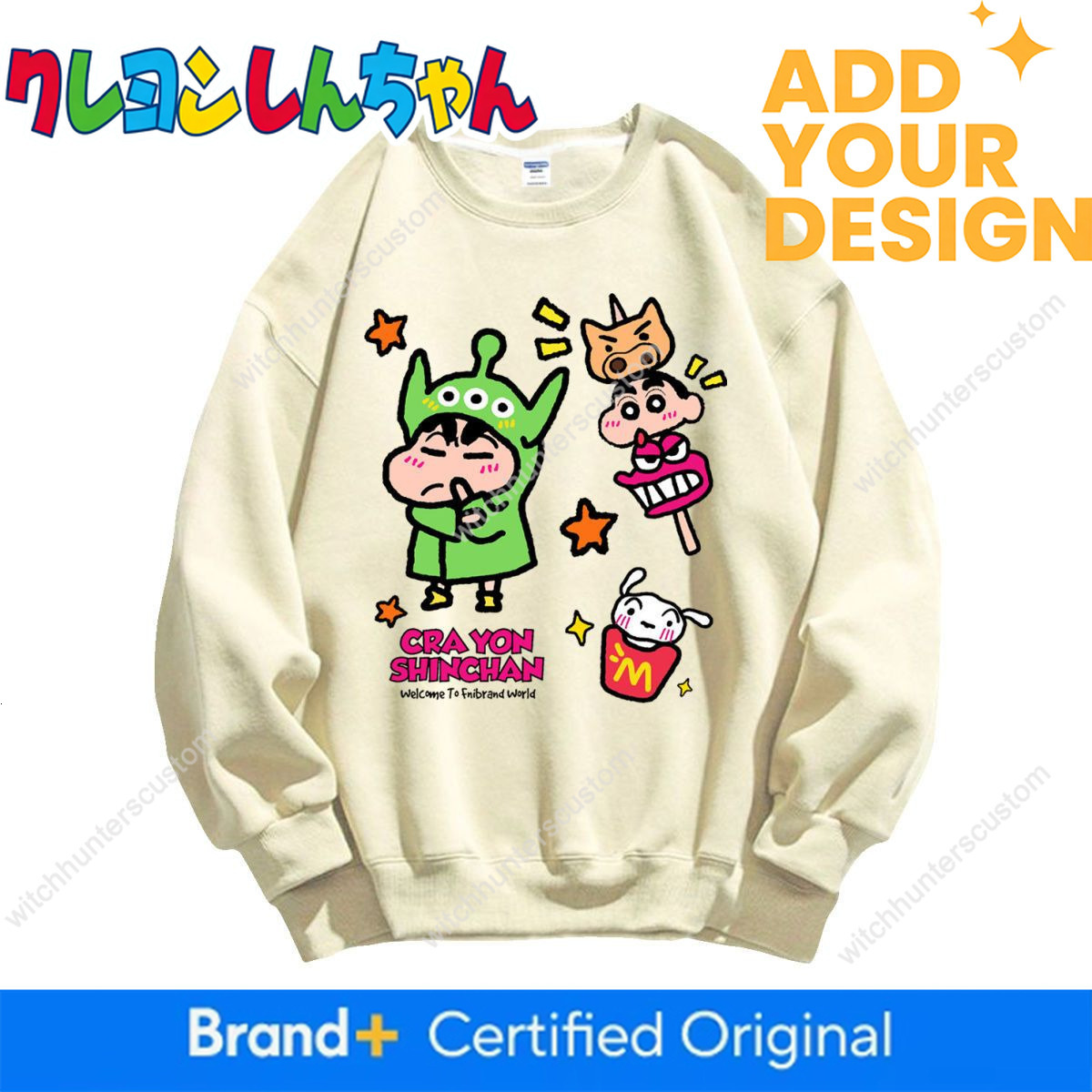 Cartoon Crayon Shin-chan printed crew-neck sweatshirt, unisex, trendy, Instagram-style, versatile for fall and winter, casual long-sleeve top b4
