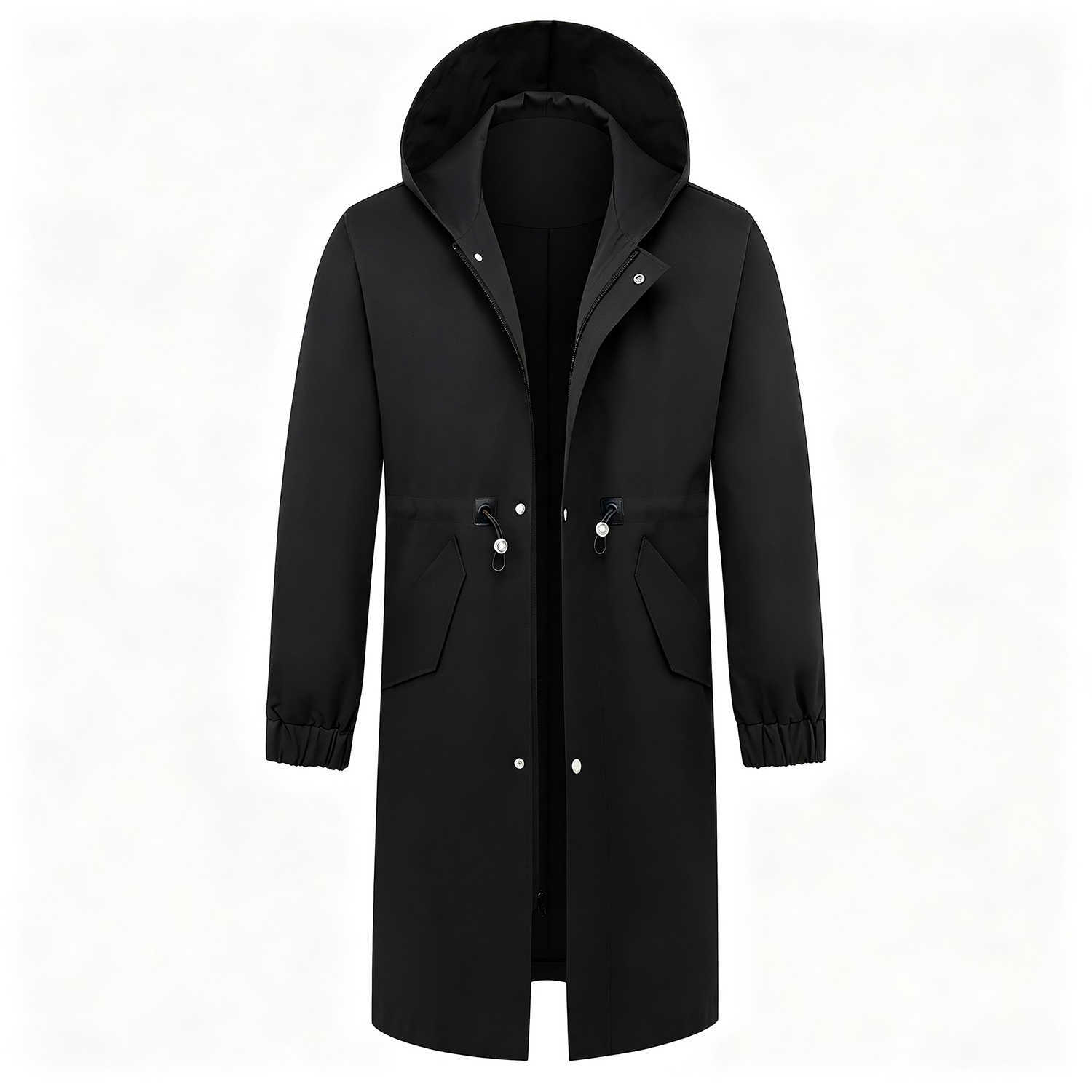 Wool Blends Men's Woolen Coats Men Autumn Winter Long Hooded Wool Blends Trench Jackets Male Solid Business Casual Outwear Coat Man D260921