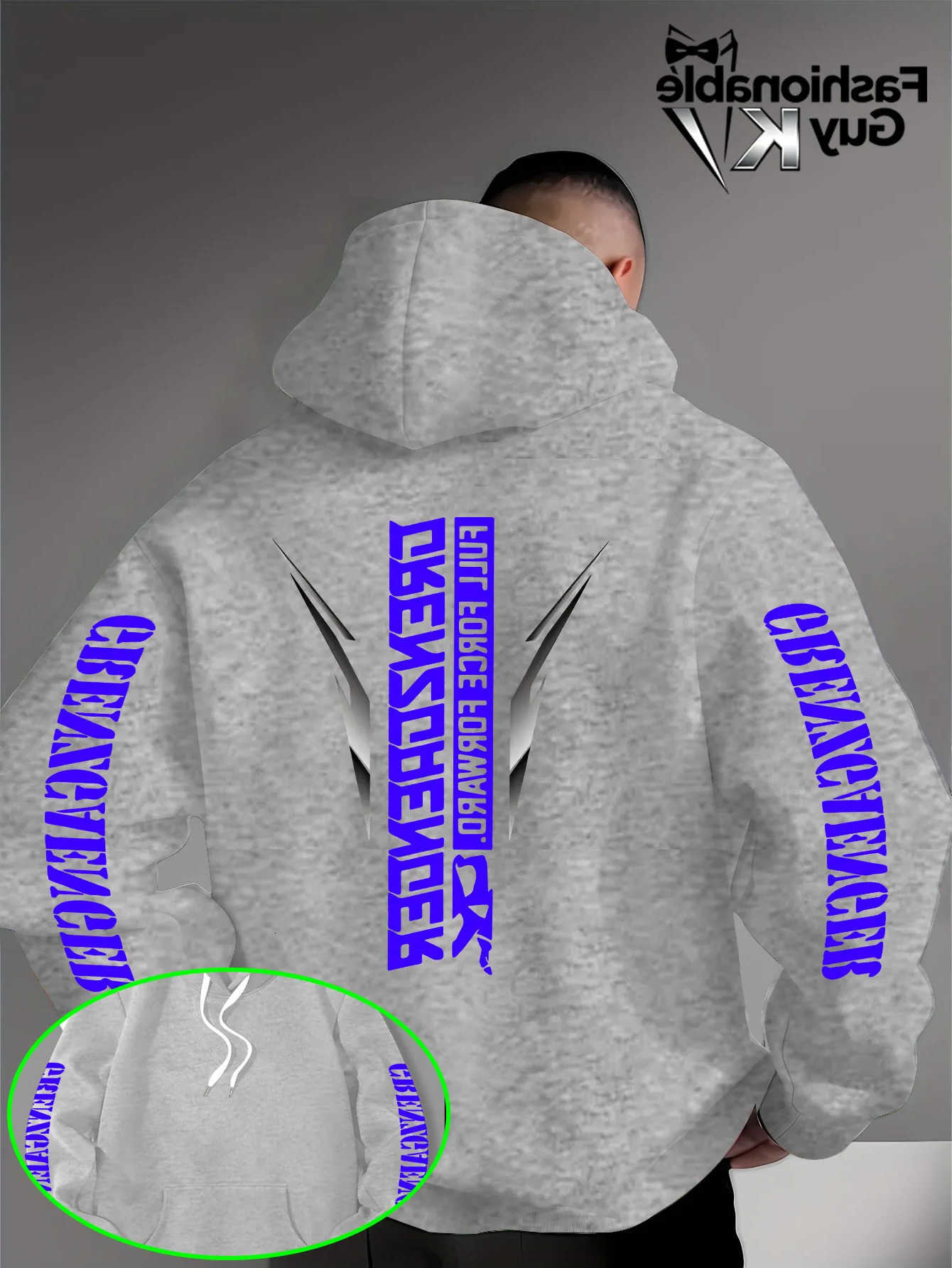 Sudaderas Informales Sudaderas con Capucha para Hombre Sudadera con Capucha Punk con Estampado de Letras geométricas, Forro, Sudadera con Capucha ho
